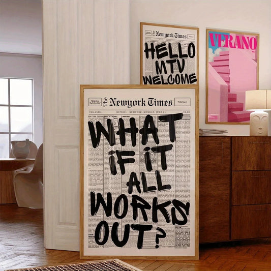 "What If" Newspaper Quote Print