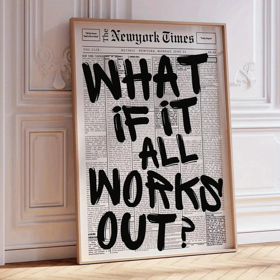 "What If" Newspaper Quote Print