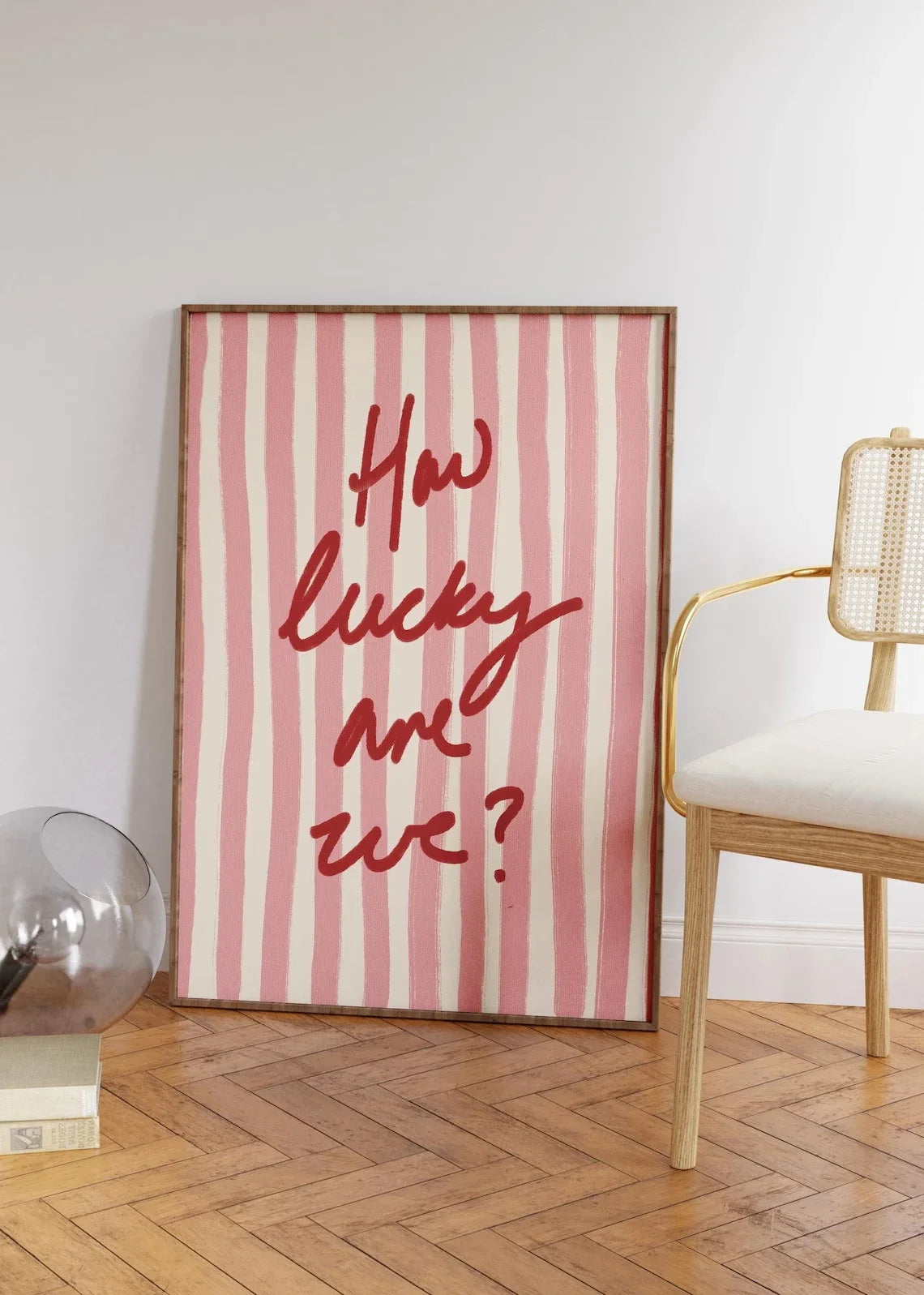"How Lucky Are We" Stripe Print