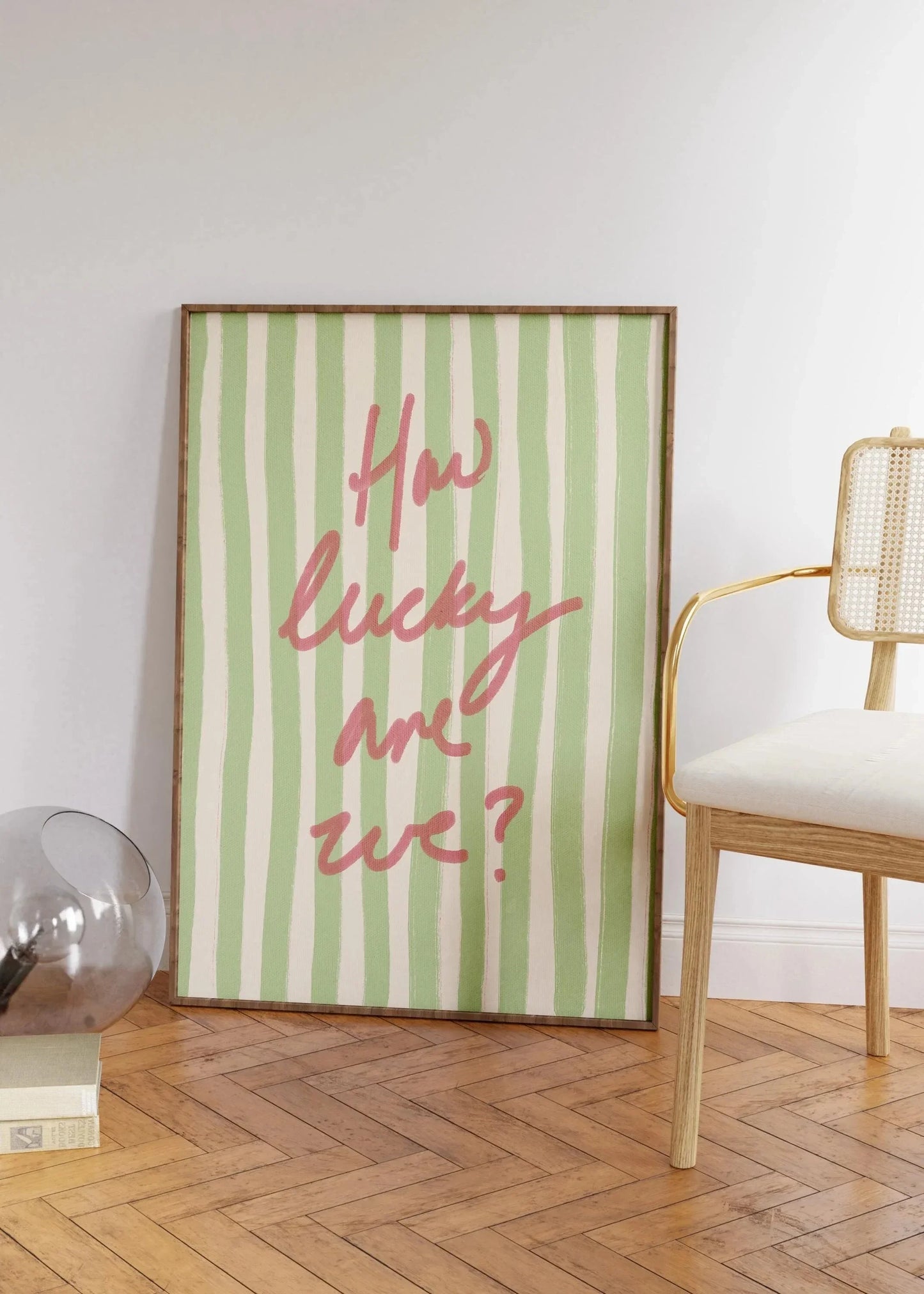"How Lucky Are We" Stripe Print
