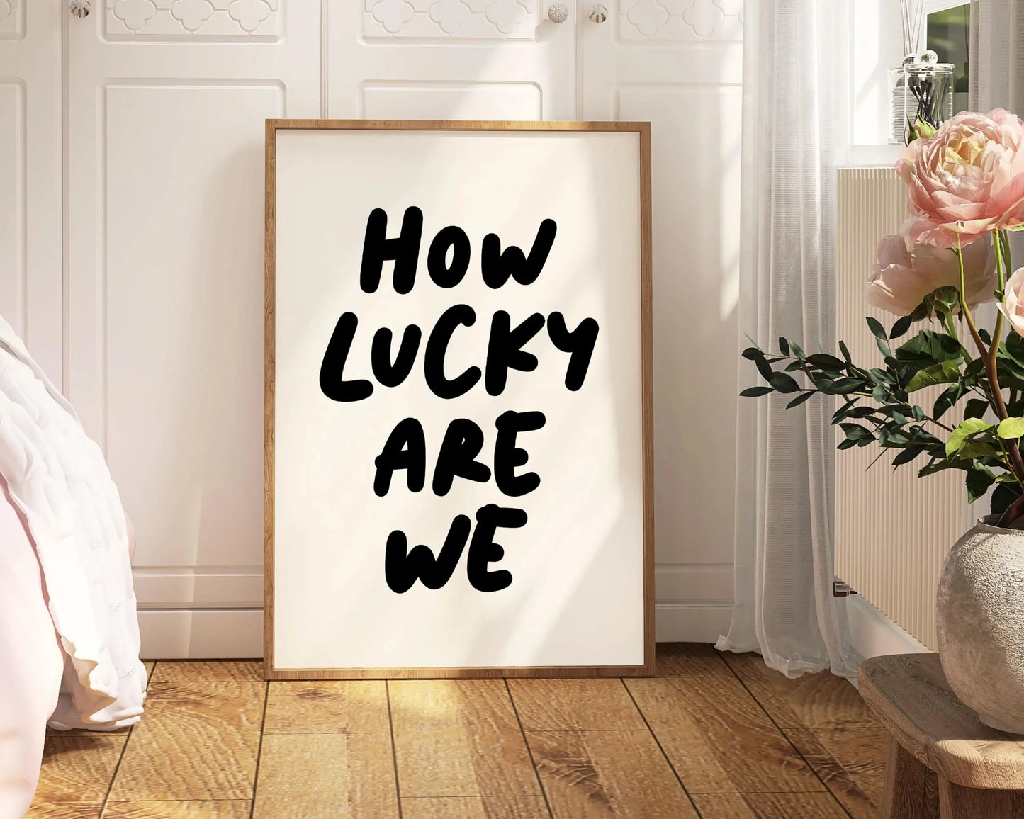 "How Lucky Are We" Stripe Print