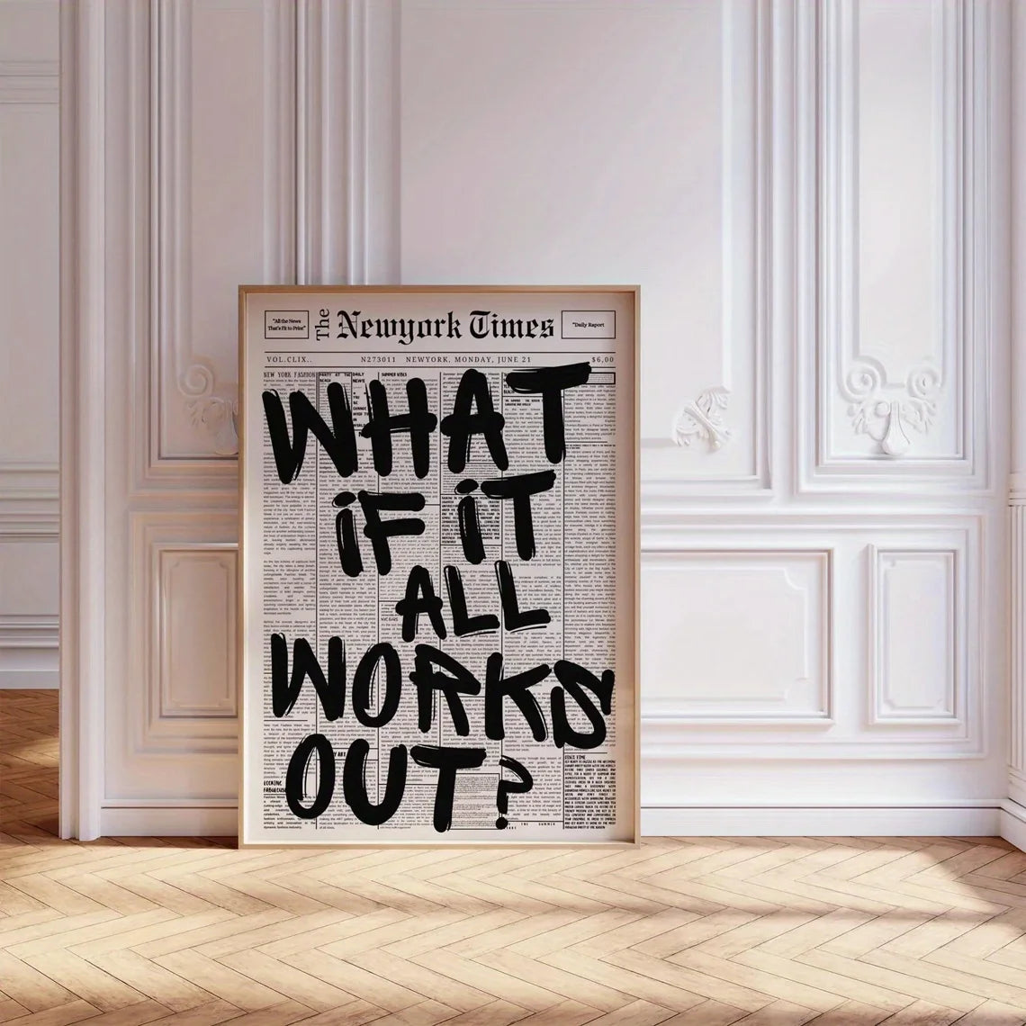 "What If" Newspaper Quote Print